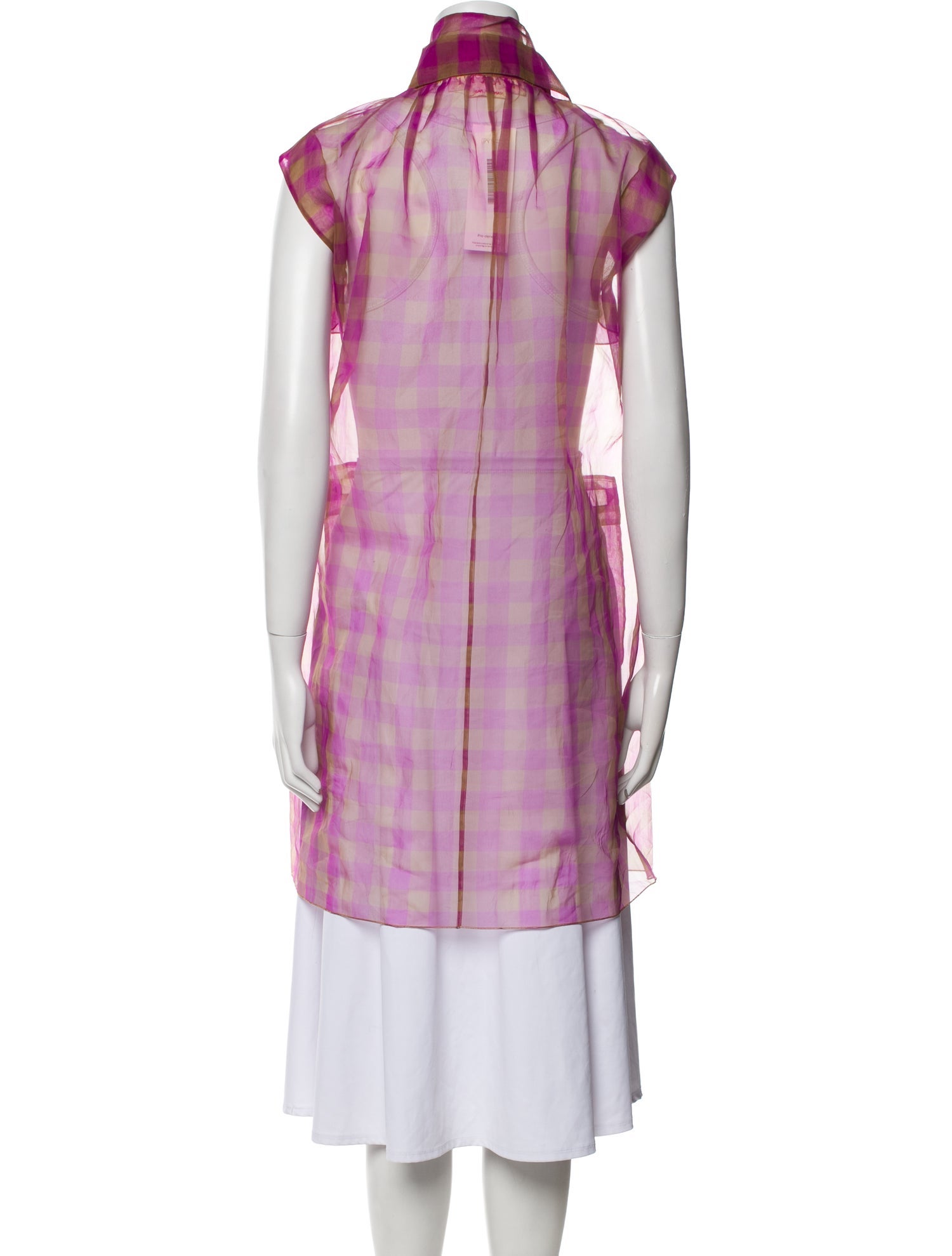 Marni Plaid Print Cowl Neck Tunic